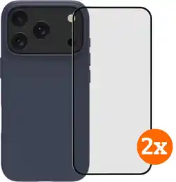 Coolblue BlueBuilt Protective Back Cover met MagSafe iPhone 17 Pro Blue + Screenprotector Duo Pack aanbieding