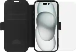 Coolblue BlueBuilt Apple iPhone 16 Book Case Leer Zwart + Screenprotector Glas aanbieding