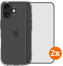 Coolblue BlueBuilt Protective Back Cover iPhone 17 Transparant + Screenprotector Glas Duo Pack aanbieding