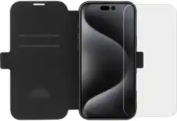 Coolblue BlueBuilt Apple iPhone 16 Pro Max Book Case Leer Zwart + Screenprotector Glas aanbieding