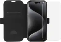 Coolblue BlueBuilt Apple iPhone 16 Pro Max Book Case Leer Zwart + Screenprotector Glas aanbieding