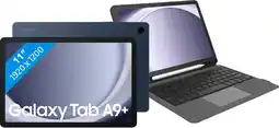 Coolblue Samsung Galaxy Tab A9 Plus 11 inch 64GB Wifi Blauw + BlueBuilt Toetsenbord Hoes QWERTY aanbieding