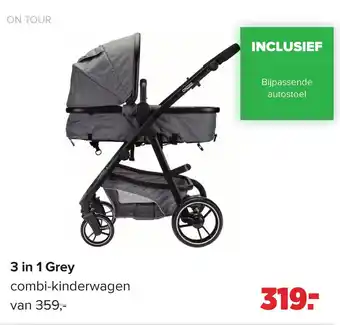 Baby-Dump 3 in 1 Grey combi-kinderwagen aanbieding