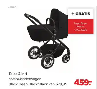 Baby-Dump Talos 2 in 1 combi-kinderwagen Black Deep Black/Black aanbieding