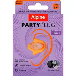 Etos Alpine PartyPlug Transparant Herbruikbare Muziek Oordoppen 1 paar aanbieding