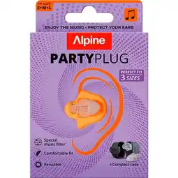 Etos Alpine PartyPlug Transparant Herbruikbare Muziek Oordoppen 1 paar aanbieding