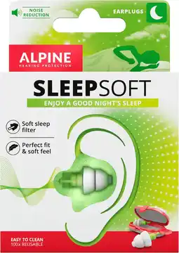 Etos Alpine SleepSoft Herbruikbare Slaap Oordoppen 1 paar aanbieding