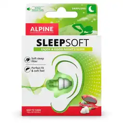 Etos Alpine SleepSoft Herbruikbare Slaap Oordoppen 1 paar aanbieding