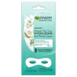 Etos Garnier Skinactive Hydra Bomb Oog Sheet Masker Kokosnoot aanbieding