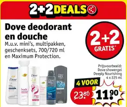 Kruidvat Dove deodorant en douche aanbieding