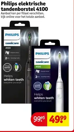 Kruidvat Philips elektrische tandenborstel 4100 aanbieding