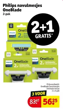 Kruidvat Philips navulmesjes OneBlade aanbieding