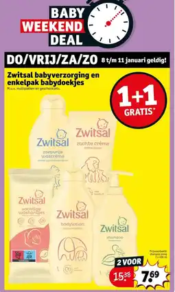 Kruidvat Zwitsal babyverzorging en enkelpak babydoekjes aanbieding