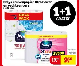 Kruidvat Nalys keukenpapier Xtra Power en vochtvangers aanbieding
