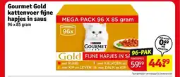 Kruidvat Gourmet Gold kattenvoer fijne hapjes in saus aanbieding