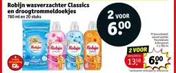 Kruidvat Robijn wasverzachter Classics en droogtrommeldoekjes aanbieding