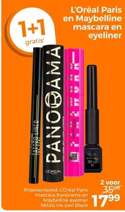 Trekpleister L'Oréal Paris en Maybelline mascara en eyeliner aanbieding