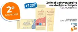 Trekpleister Zwitsal babyverzorging en doekjes enkelpak aanbieding