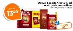 Trekpleister Douwe Egberts Aroma Rood bonen, pads en snelfilter aanbieding