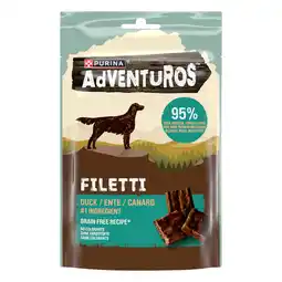 Zooplus 70g Purina Adventuros Filetti met eend hondensnacks aanbieding