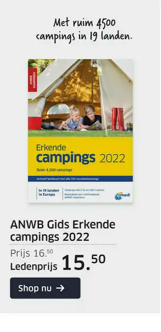 ANWB Gids Erkende campings 2022 aanbieding