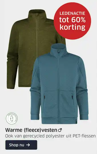 ANWB Warme (fleece) vesten ook van gerecycled polyester uit PET-flessen aanbieding