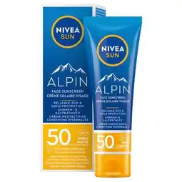 Trekpleister Nivea Sun Alpin SPF50 Face Zonnebrandcrème aanbieding