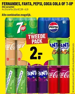 Dirck 3 Fernandes, Fanta, Pepsi, Coca Cola of 7-Up aanbieding
