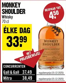 Dirck 3 Monkey Shoulder Whisky aanbieding