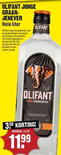 Dirck 3 Olifant Jonge Graan Jenever aanbieding