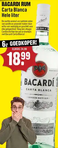 Dirck 3 Bacardi Rum Carta Blanca aanbieding