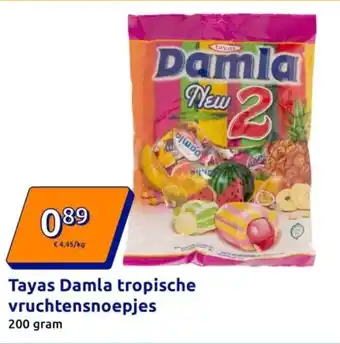Action Tayas Damla tropische vruchtensnoepjes aanbieding