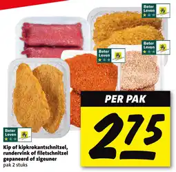 Boni Kip of kipkrokantschnitzel, rundervink of filetschnitzel gepaneerd of zigeuner aanbieding