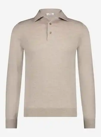 Oger Oger italian knitwear Virgin wollen lange mouwen polo Beige aanbieding