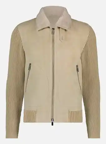 Oger Arma Suède shearling Clint bomberjack Beige aanbieding