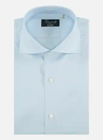 Oger Finamore Regular-fit oxford overhemd Lichtblauw aanbieding