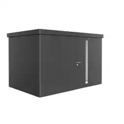 Praxis Biohort Metalen Tuinhuis Neo - Donkergrijs Metallic - 348x236cm - Enkele Deur aanbieding