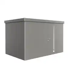 Praxis Biohort Metalen Tuinhuis Neo - Kwartsgrijs Metallic - 348x236cm - Enkele Deur aanbieding