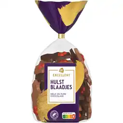 Albert Heijn AH Excellent Hulstblaadjes melk- en pure chocolade aanbieding