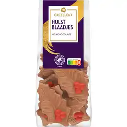 Albert Heijn AH Excellent Hulstblaadjes melkchocolade aanbieding