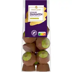 Albert Heijn AH Excellent Gevulde diamanten melkchocolade aanbieding
