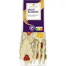 Albert Heijn AH Excellent Hulstblaadjes witte chocolade discodip aanbieding
