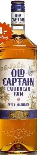 Gall & Gall Old Captain Bruine Rum 100CL aanbieding