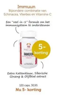 De Rode Pilaren Immuun Bijzondere combinatie van Echinacea, Vlierbes en Vitamine C aanbieding