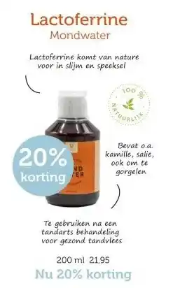 De Rode Pilaren Lactoferrine Mondwater aanbieding