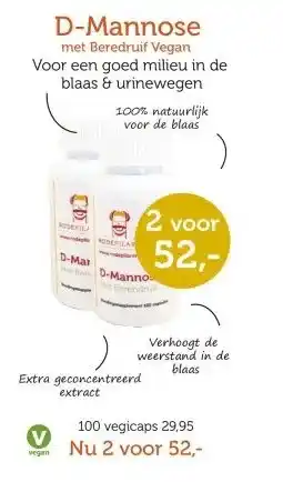 De Rode Pilaren D-Mannose met Beredruif Vegan aanbieding