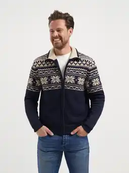 ANWB Mgo Lenn Heren Outdoorvest Noors patroon Marineblauw aanbieding