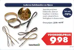 Huisdier Voordeelshop Lederen halsbanden en lijnen aanbieding