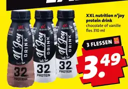 Boni XXL nutrition n'joy protein drink chocolate of vanille aanbieding