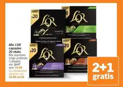 Albert Heijn Alle L'OR capsules 20 stuks aanbieding